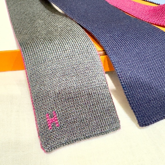 🔥HERMES EXCLUSIVE🔥🆕💯AUTH HERMES Maille De Soie 4 Temps Muti Seasons Tie😍 - Picture 4 of 17
